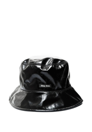 Miu Miu Pre-Owned logo-patch bucket hat - Black