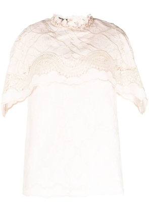 Alberta Ferretti embroidered short-sleeve blouse - Pink