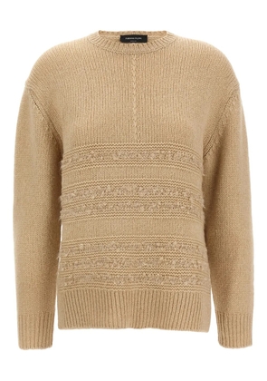 Fabiana Filippi bouclé-insert crew-neck sweater - Neutrals