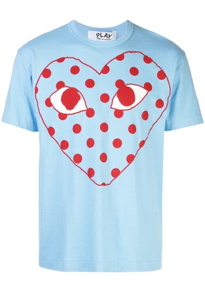 Comme Des Garçons Play logo print T-shirt - Blue