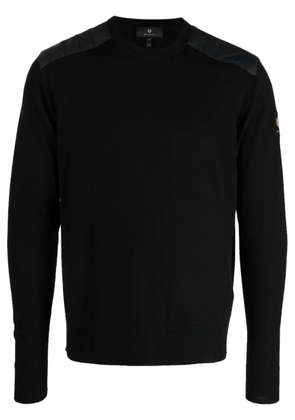Belstaff logo-patch panelled wool jumper - Black