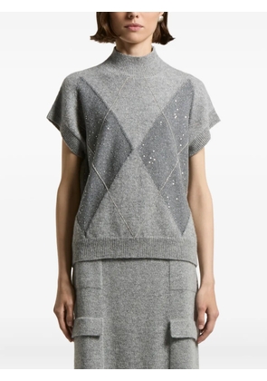 Peserico sequin-embellished high-neck vest - Grey