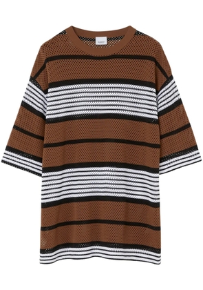 Burberry stripe-print oversized T-shirt - Brown