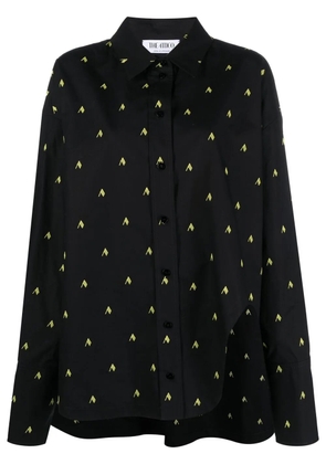 The Attico Diana oversized logo-print shirt - Black