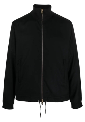 Paul Smith ribbed-collar jersey-texture bomber jacket - Black