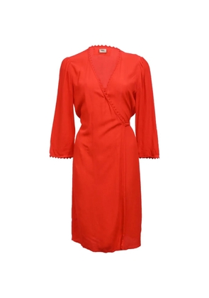 Ba&Sh scallop-edge wrap dress - Red