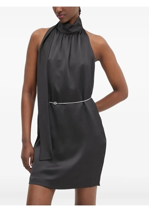 HUGO high-neck chain-belt mini dress - Black