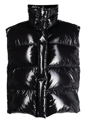 MSGM glossy padded zip-up gilet - Black
