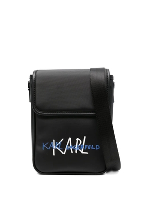Karl Lagerfeld logo-print messenger bag - Black