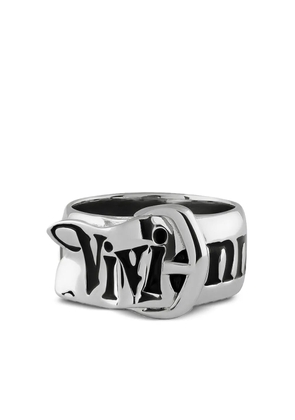 Vivienne Westwood buckle-engraved ring - Grey