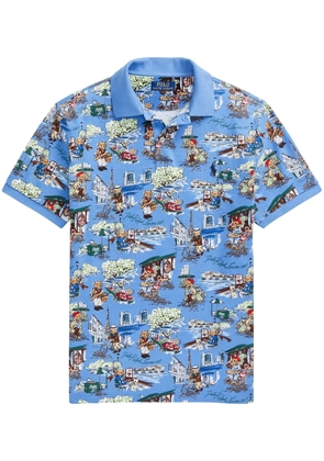 Polo Ralph Lauren Polo Bear Paris cotton polo shirt - Blue