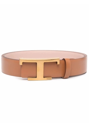 Tod's logo-buckle leather belt - Brown