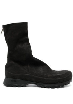 Yohji Yamamoto round-toe leather boots - Black