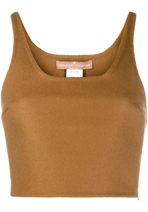 Ermanno Scervino virgin wool cropped top - Brown