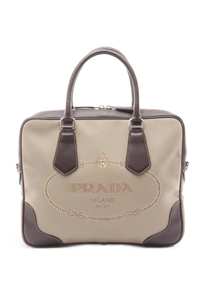 Prada Pre-Owned 2000s canvas leather tote bag - Neutrals