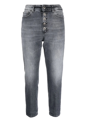 DONDUP logo-patch cropped jeans - Black