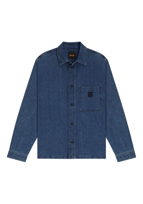 BOSS patch-pocket denim shirt - Blue