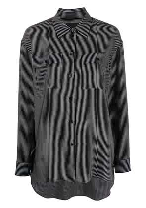 Nili Lotan stripe-print silk shirt - Black