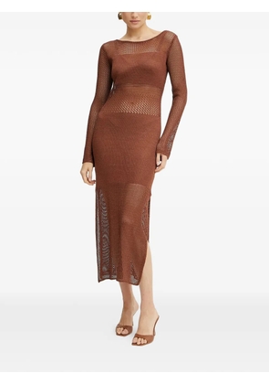 FRACOMINA long-sleeve knitted dress - Brown