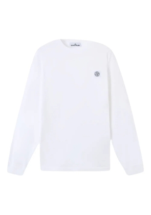 Stone Island logo-patch long-sleeve T-shirt - White
