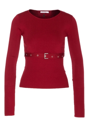 Patrizia Pepe ribbed belt-detail sweater - Red