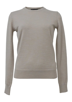 Theory crew-neck ribbed-trim sweater - Neutrals
