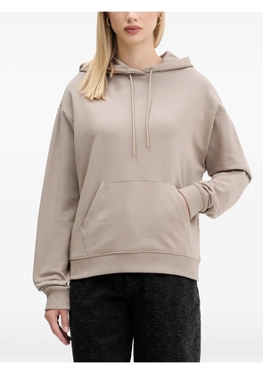 HUGO logo-detail hoodie - Neutrals