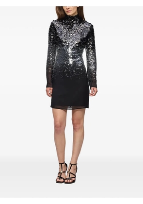 Karl Lagerfeld sequin-embellished long-sleeve mini dress - Black