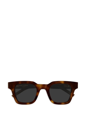 Saint Laurent Eyewear square-frame logo-plaque sunglasses - Brown