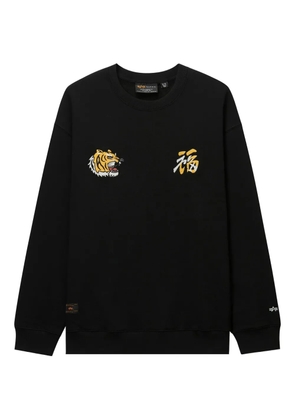 Alpha Industries tiger-embroidered crew-neck sweatshirt - Black
