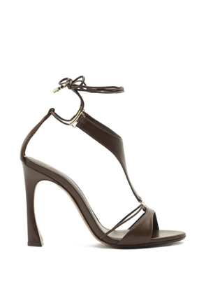 Alexandre Birman Mimi T-strap tie-fastening sandals - Brown