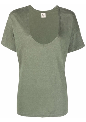 PAULA U-neck short-sleeved T-shirt - Green