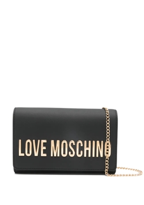 Love Moschino logo chain crossbody bag - Black