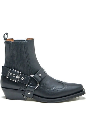 GANNI western-buckle cowboy boots - Black
