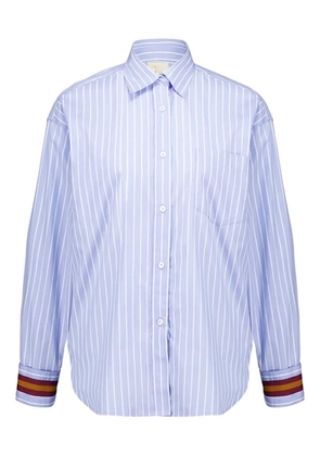 PAULA striped-detail shirt - Blue