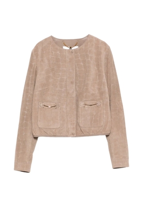 Elisabetta Franchi logo-detail jacket - Neutrals