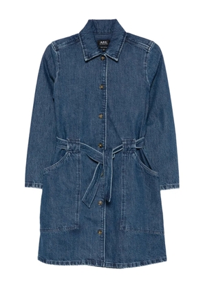 A.P.C. belted denim dress - Blue