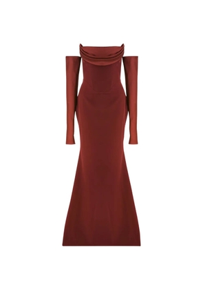 Rhea Costa Raven off-shoulder maxi dress - Red