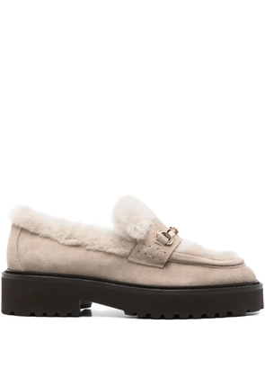 Doucal's 40mm shearling platform loafers - Neutrals
