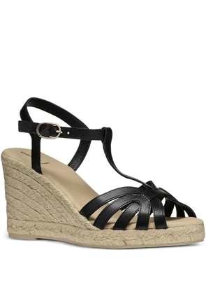 Geox 95mm T-bar wedge espadrilles - Black