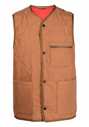 Paul Smith quilted wave gilet - Brown
