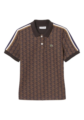 Lacoste geometric-pattern polo top - Brown