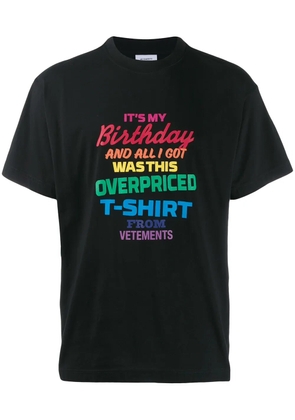 VETEMENTS rainbow slogan T-shirt - Black