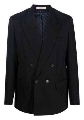 Valentino Garavani peak lapels double-breasted blazer - Blue