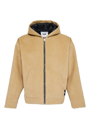 MSGM hooded corduroy jacket - Brown