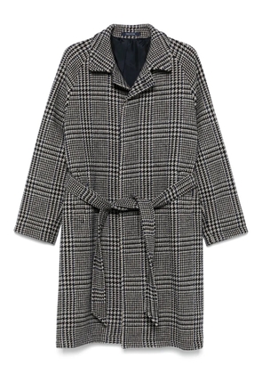 Tagliatore check-print coat - Black