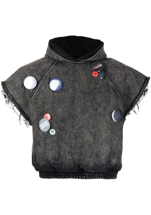 Liberal Youth Ministry badge-embellished sleeveless hoodie - Black