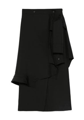 Róhe ruffled asymmetric midi skirt - Black