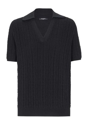 Balmain monogram-jacquard knitted top - Black