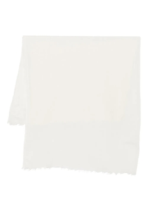 Destin frayed wool scarf - White